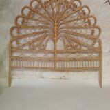 Peacock rattan bed head