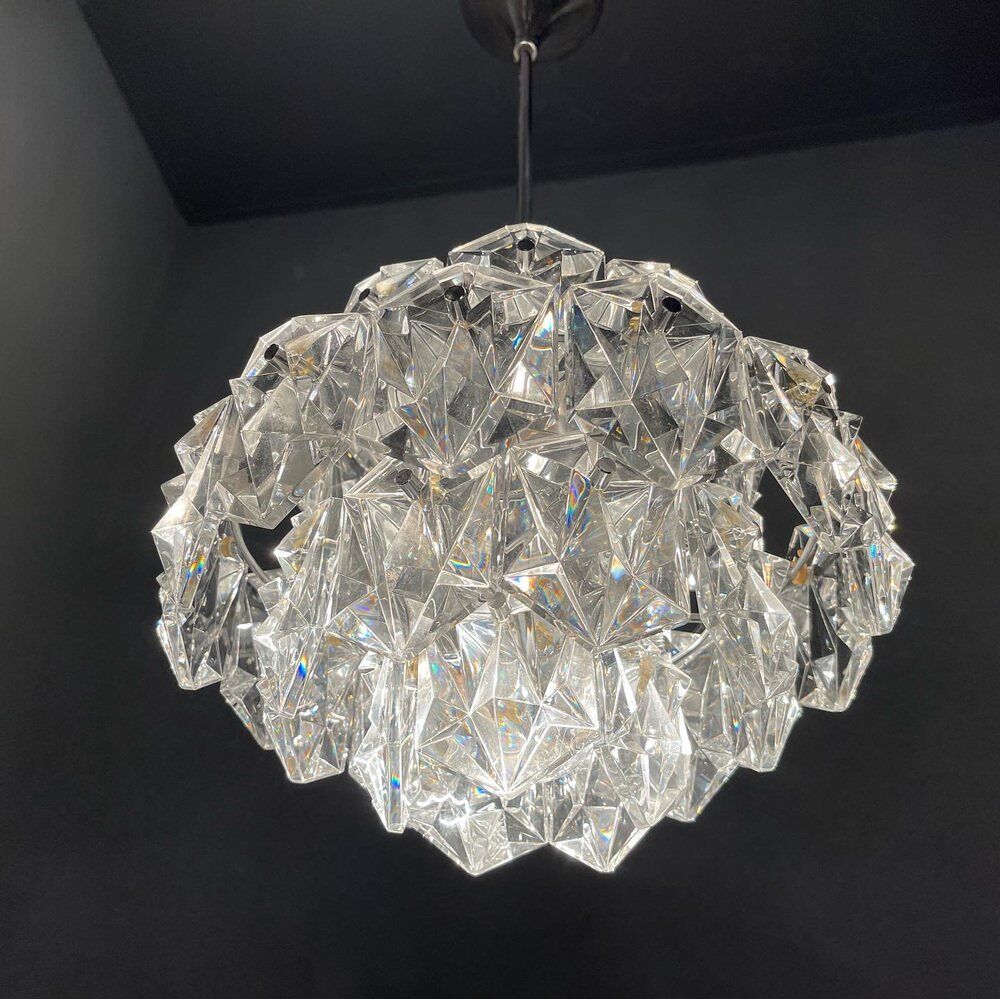 Cut crystal light pendant by kinkeldey, 1970s