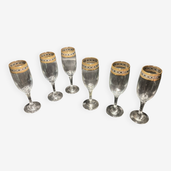 Set of six Cairo champagne glasses
