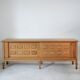 Guillerme and Chambron oak sideboard in light wood in a brutalist style.
