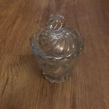 1980s Baccarat Crystal Jam Jar/Mustard Jar/Honey Jar With Lid, Model Bamboo