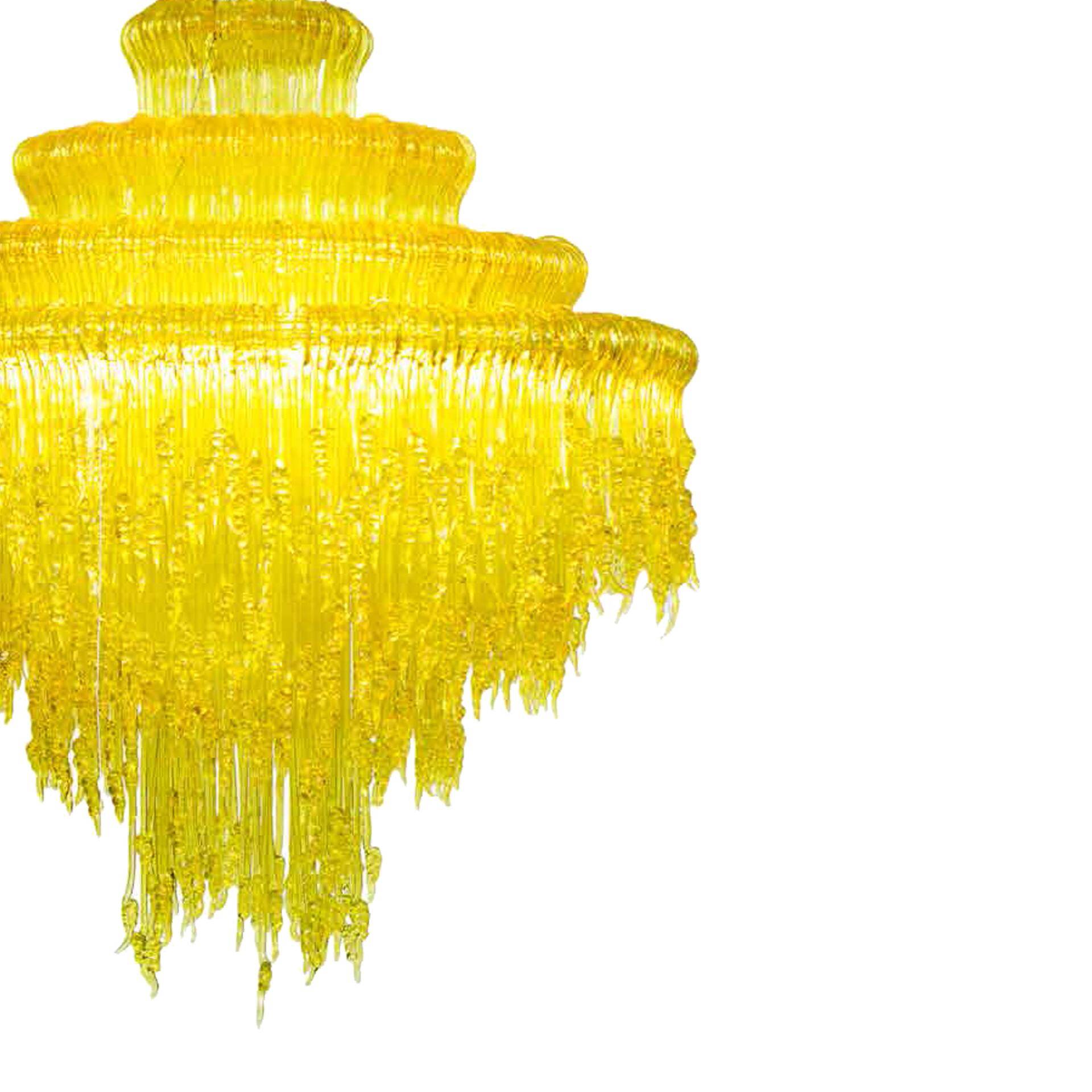 Contemporary Jacopo Foggini Mod Sneeze B Yellow Methacrylate Italian Chandelier