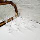 Set of 5 chiseled glass champagne flutes