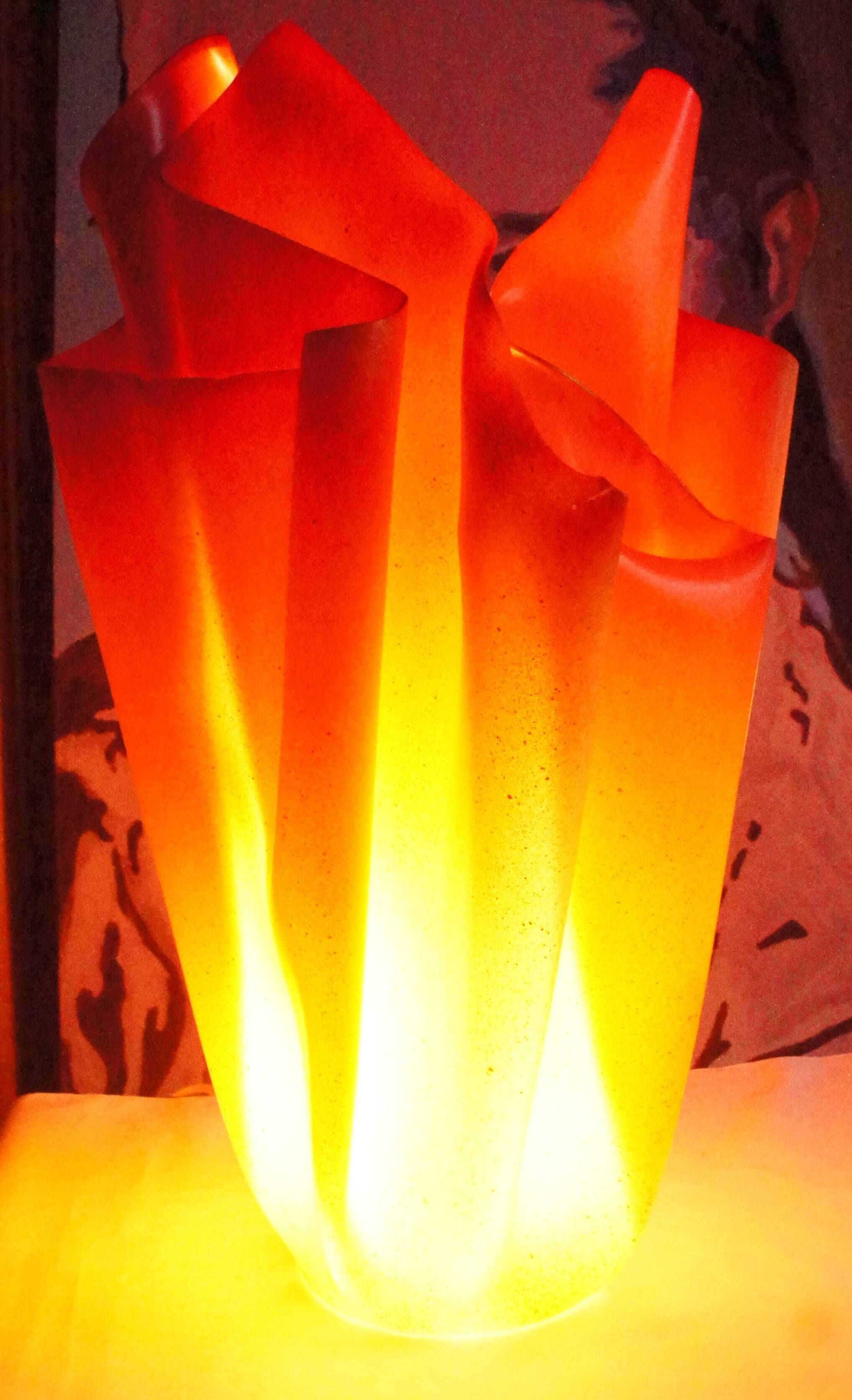 Xl lamp in draped resin, in the style of georgia jacob