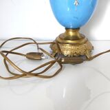 Lamp foot blue vase heads of fauna