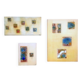 3 Paintings M ELHAIK (Martine, 1962) Mixed media abstract composition canvases
