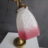 Lampe ancienne laiton et tulipe pate de verre