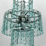 Lustre italien en verre taillé par Zero Quattro années 1970