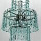 Italian cut glass chandelier by Zero Quattro. 1970s