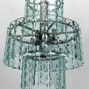 Italian cut glass chandelier by Zero Quattro. 1970s