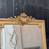 Louis XVI Style Mirror In Stuccoed And Gilded Wood Circa 1880