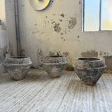 Trio of stone and cement planters, early 1900s