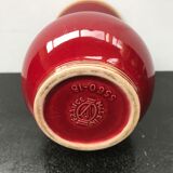 Ancien vase verceram céramique rouge & dorée