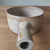 Glazed stoneware fondue pot