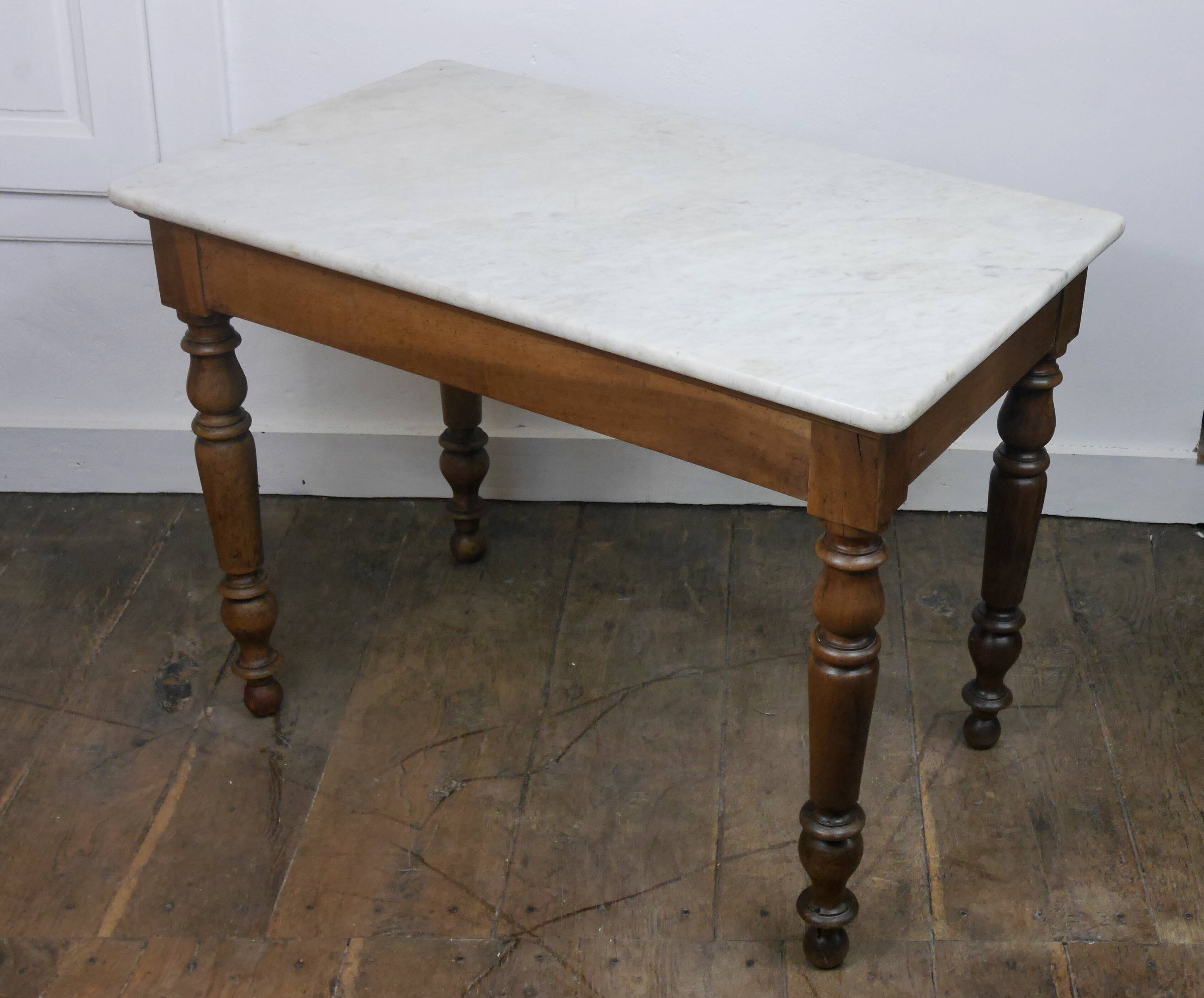 old marble and wood office bistro table 1850