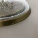 Ice glass bubble brass ceiling light by Hillebrand Leuchten, Germany, 1970s