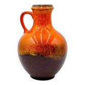 Vase boule à anse Jasba en céramique orange, 1970