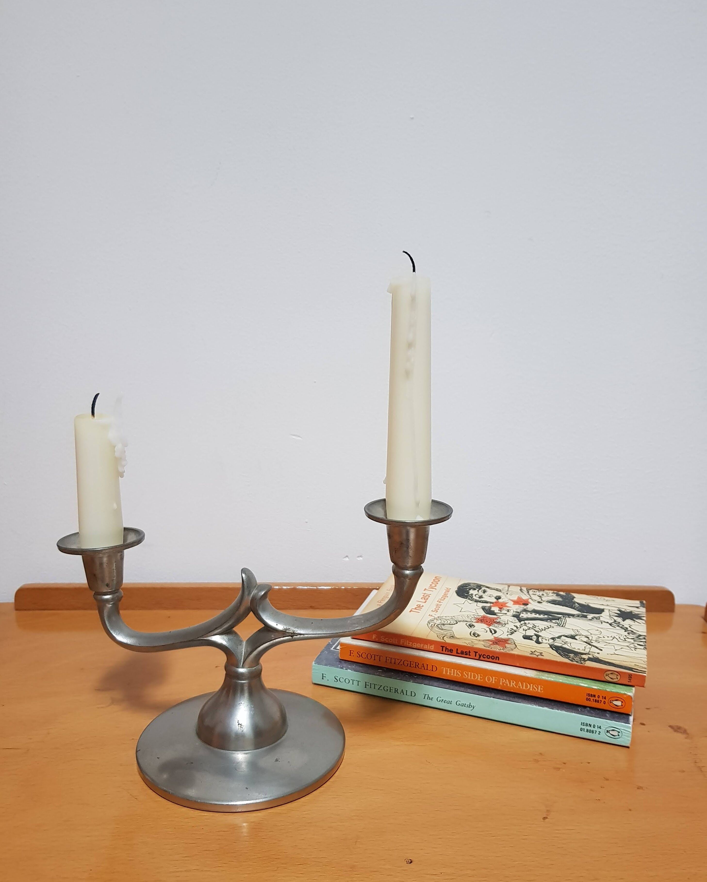 Vintage Pewter Candelabra by Metawa