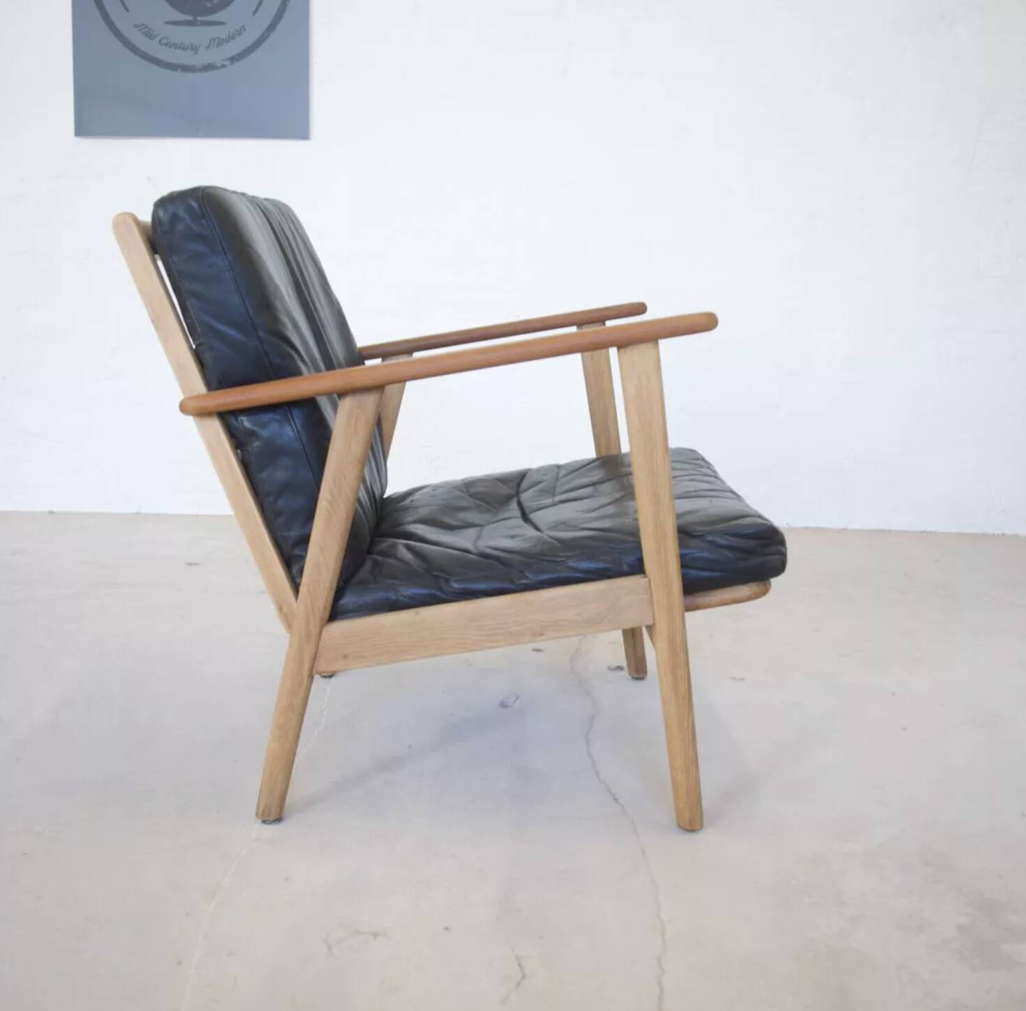 Danish mid-century teak & oak armchair, 1950s