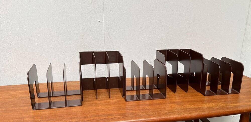 Mid-century Swedish space age magazine and vinyl rack by Sven-Eric Juhlin for Gustavsberg, 1960s, set of 5.