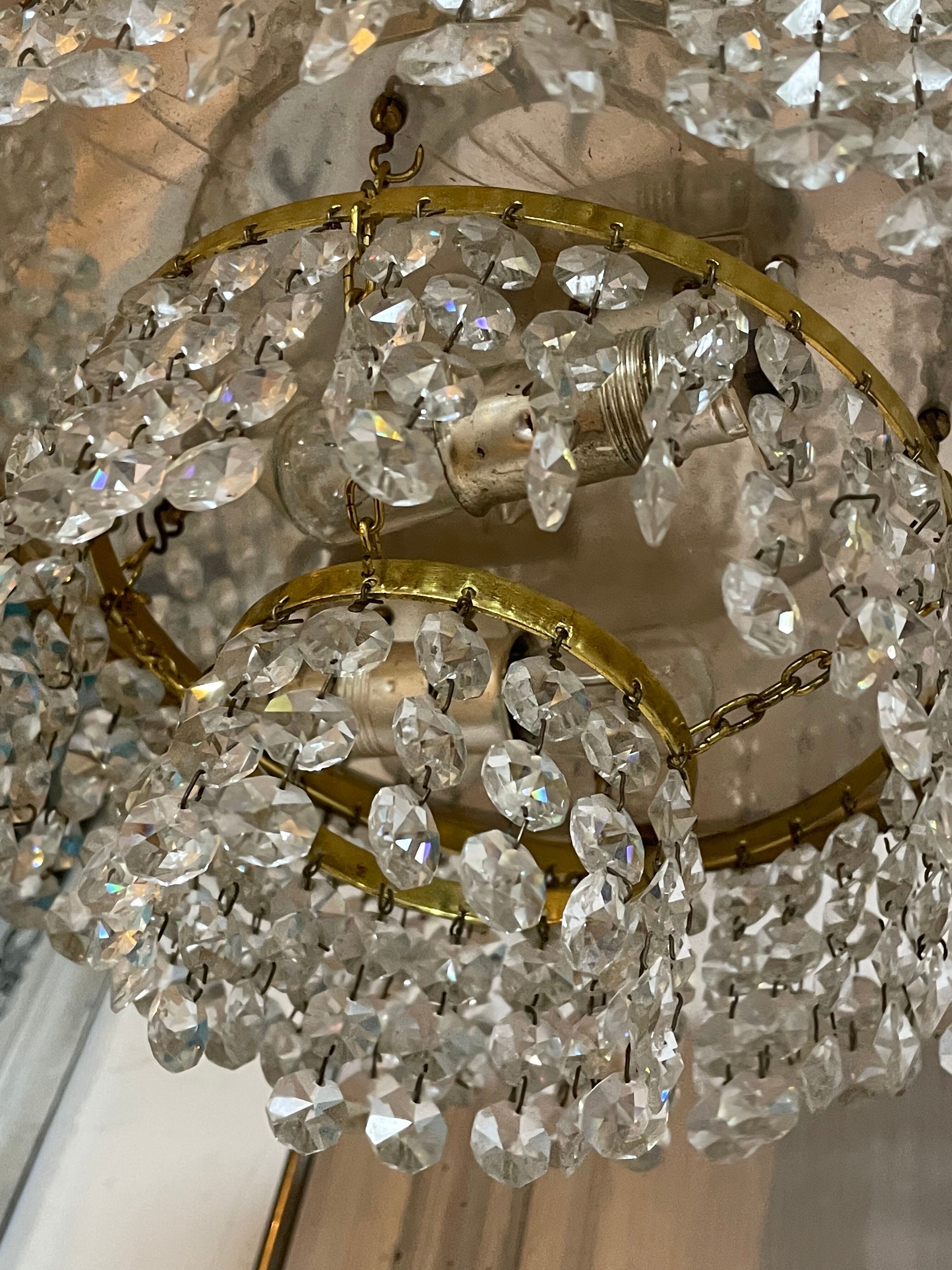 Ceiling lamp crown brass with vintage tassels