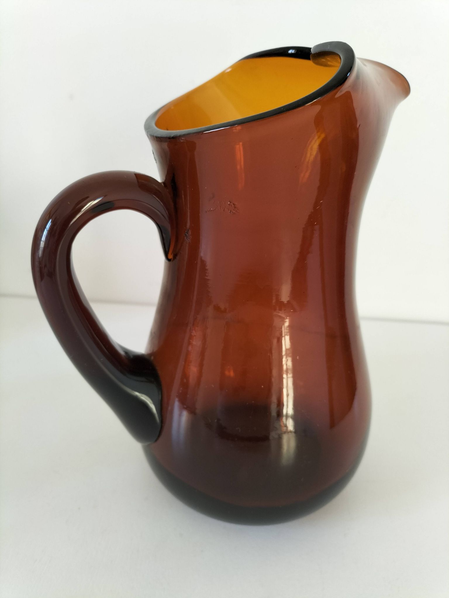 Vintage smoked glass pitcher
