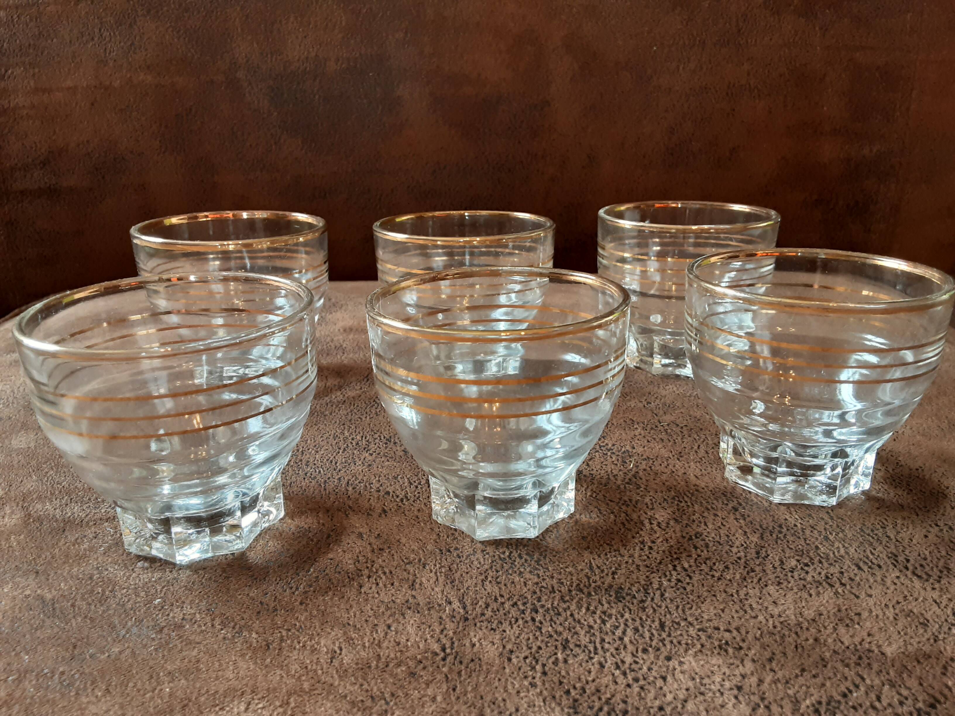 Set of 6 crystal digestive glasses