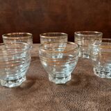 Set of 6 crystal digestive glasses