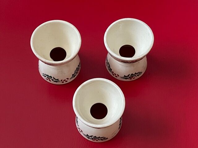 Set de 3 coquetiers en faïence vers 1900