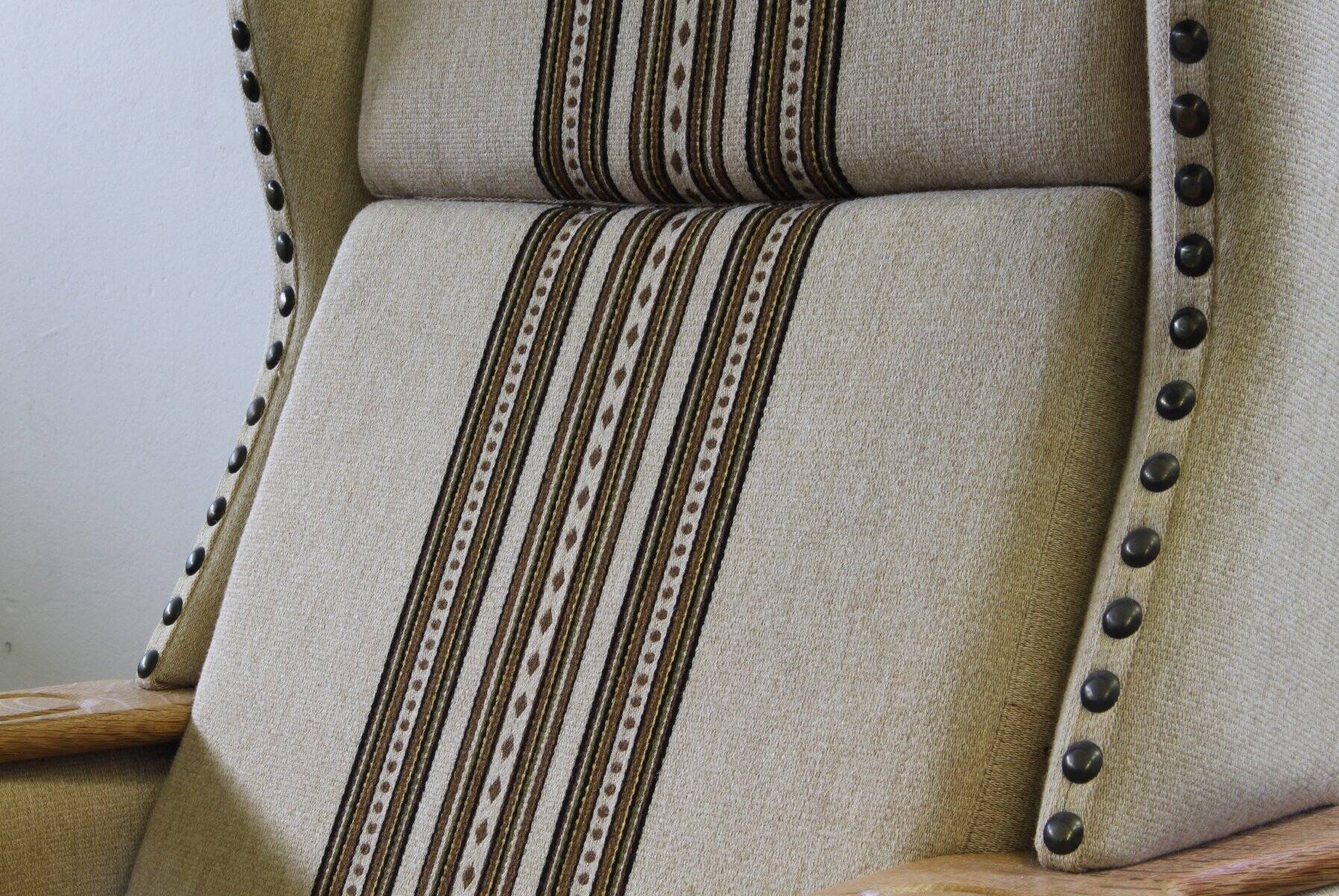 Chaises longues en chêne à dossier bas et haut dans le style de Henning Kjærnulf, Danemark, années 1960, ensemble de 2.