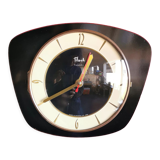 Vintage formica silent trapezoid wall clock "Flash black transistor"