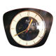 Vintage formica silent trapezoid wall clock "Flash black transistor"