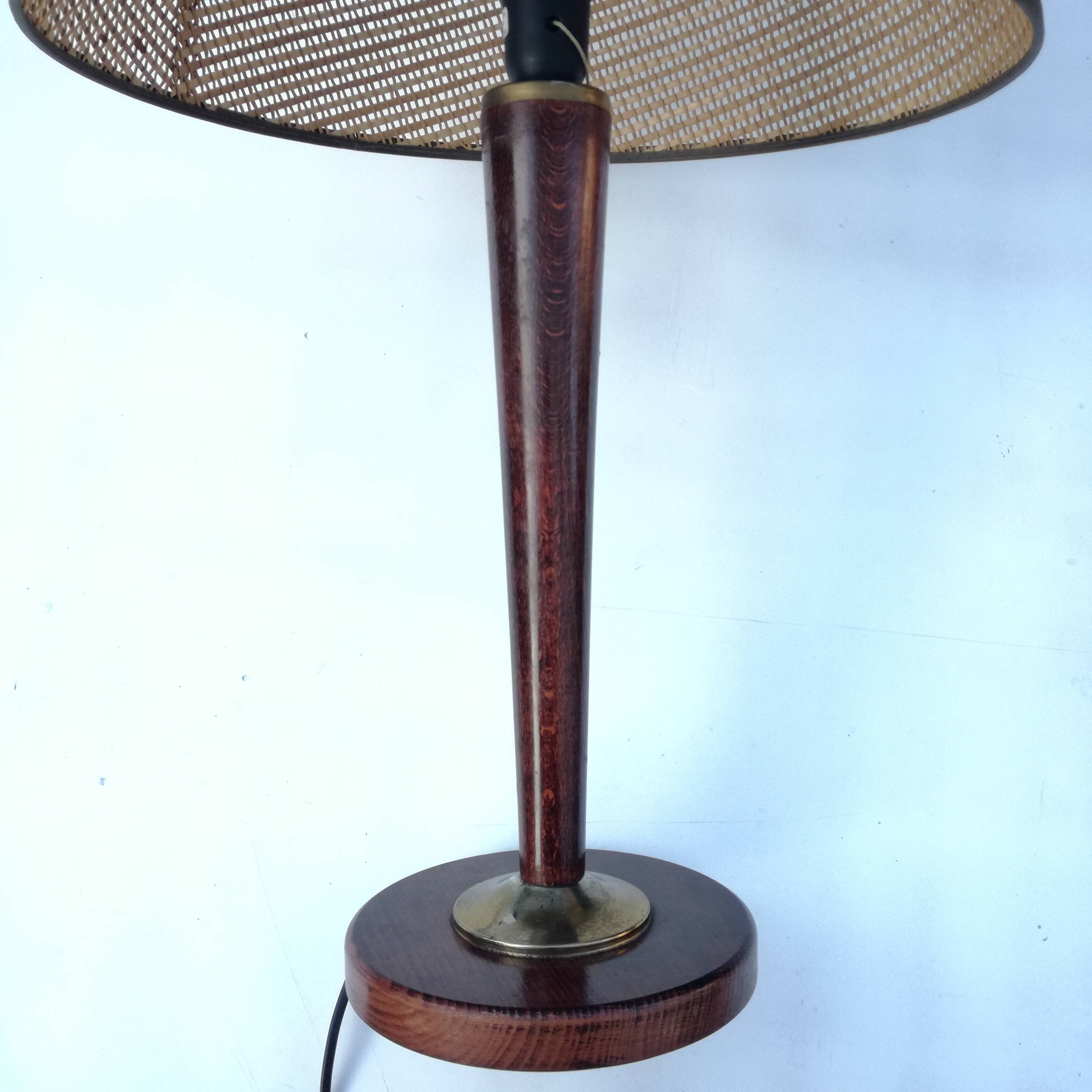 Midcentury modern mahogany lamp