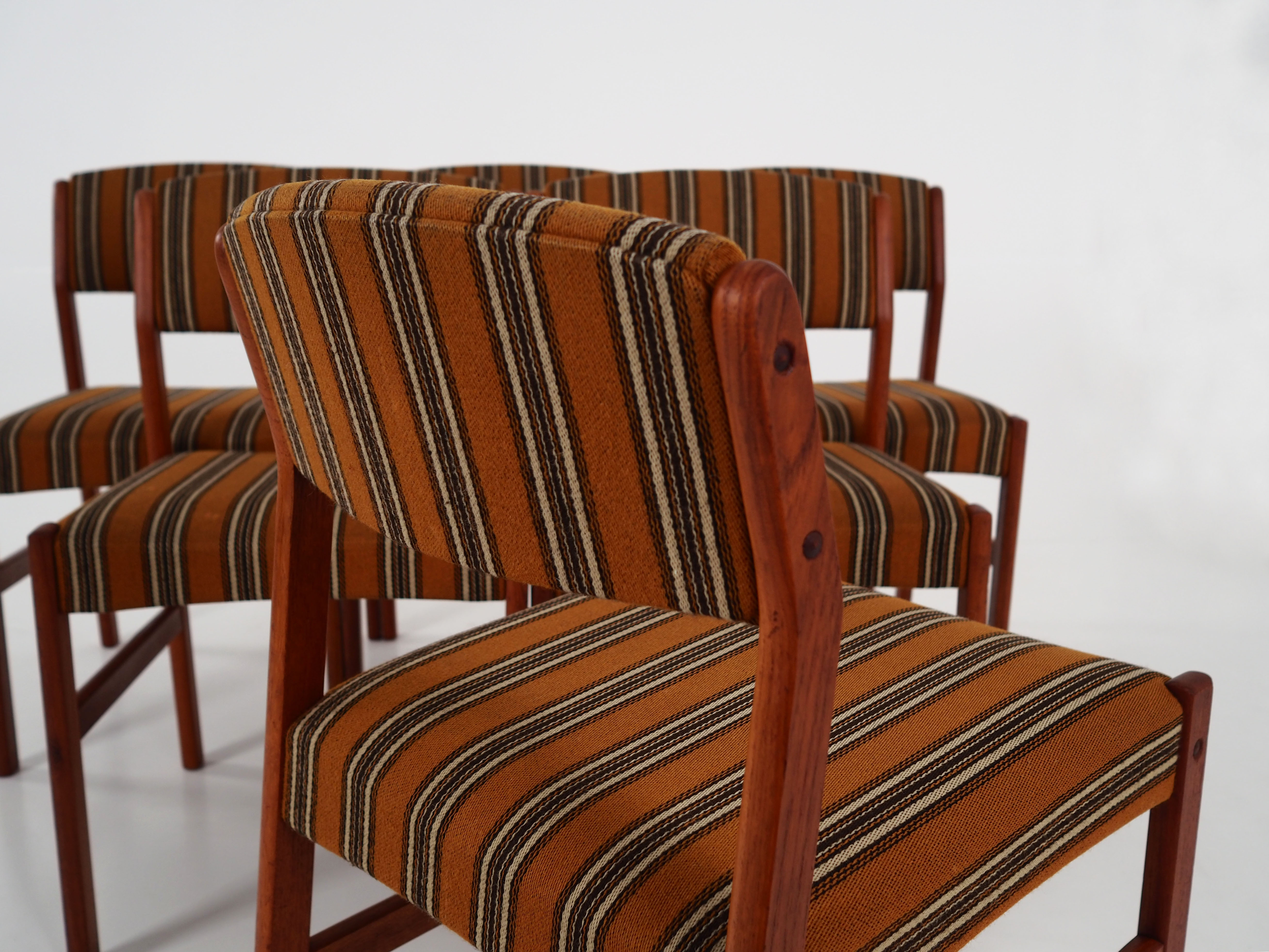 Six teak chairs, Scandinavian design 1970s