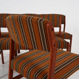 Six teak chairs, Scandinavian design 1970s
