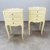 Pair of bedside tables Louis XV style white