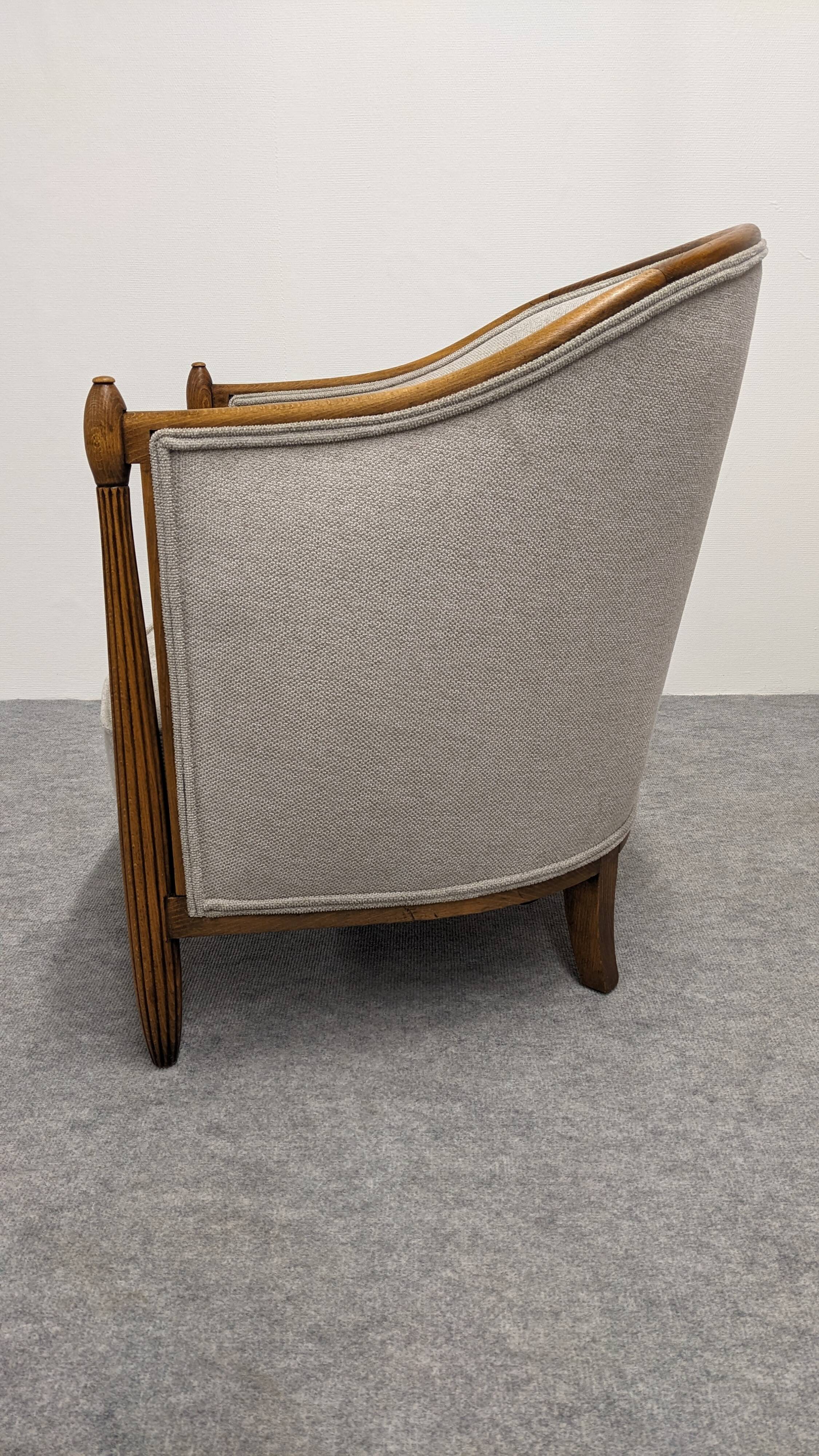 Pair of Art Deco gondola armchairs, France circa 1920