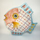 Hand-painted ceramic fish plate – Vietri sul Mare, Italy