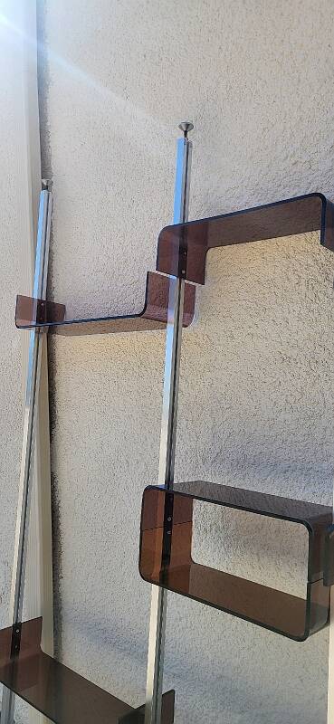 Vintage modular library shelf 6 legs and 14 shelves