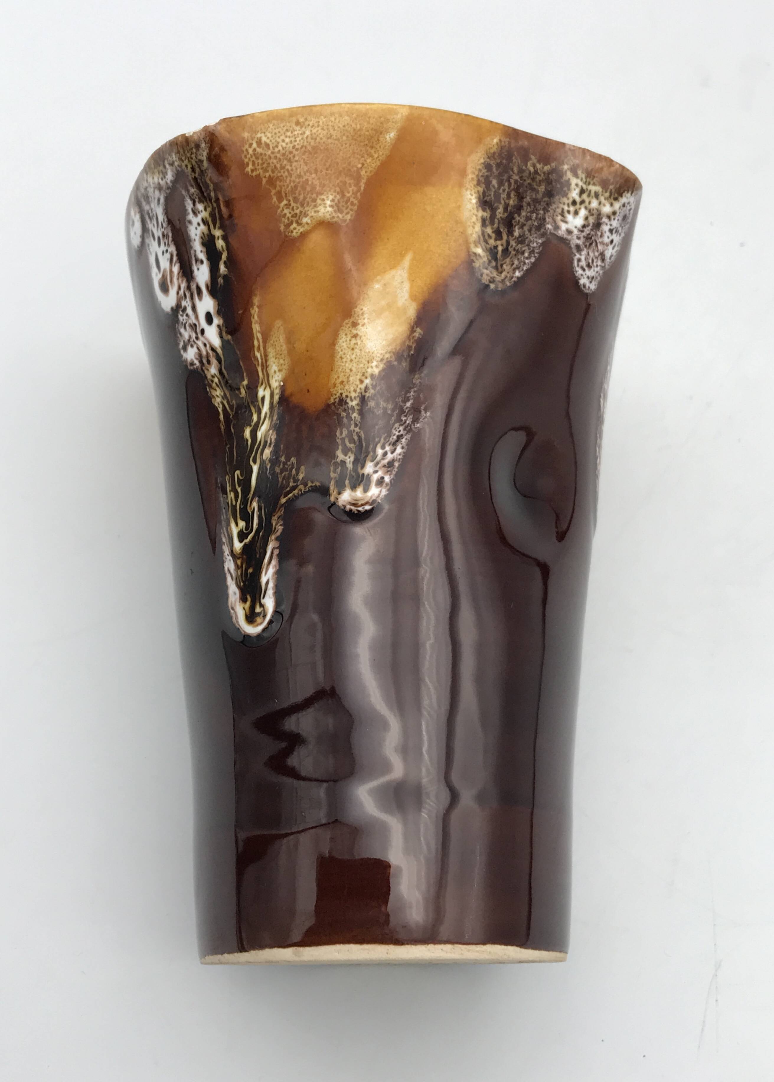 VASE Handkerchief in glazed ceramic handmade VALLAURIS