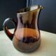 Water pitcher, dark amber blown glass decanter 1.5 L
