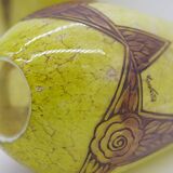 Set 2 Rare Vase Ovoïde signé F-T Legras Pare de verre Art deco 1930