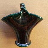 Basket in green glazed earth