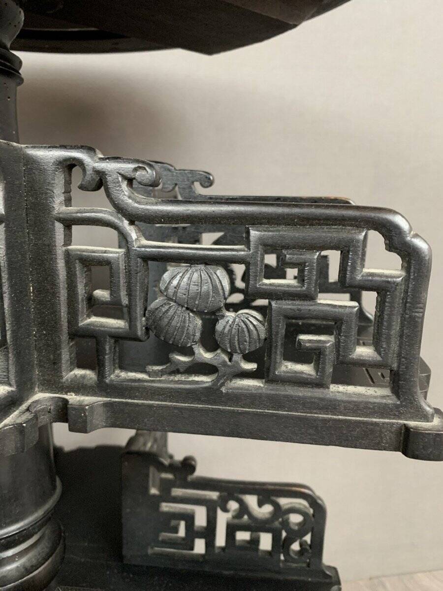 Round Table With Green Marble Inlays Early 20th Century