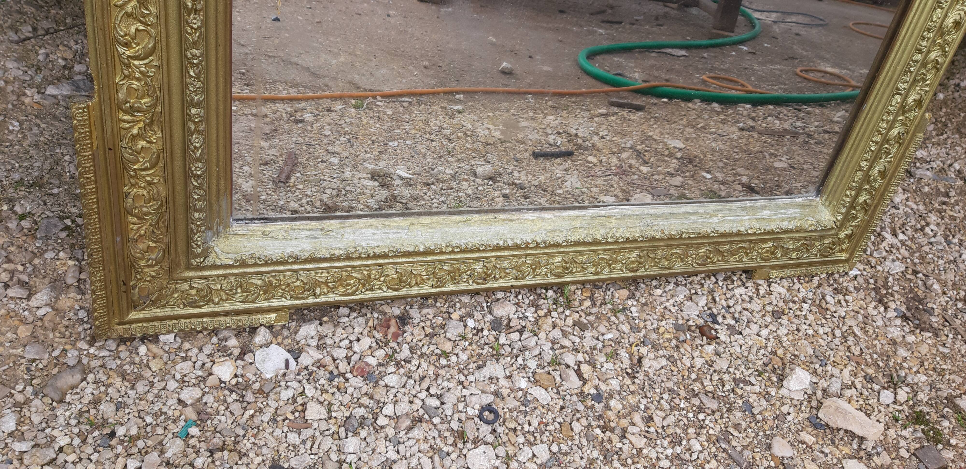 Mirror 19 th wood and golden stuc 156x87cm