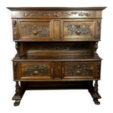 Renaissance sideboard in solid walnut with its original patina circa 1850