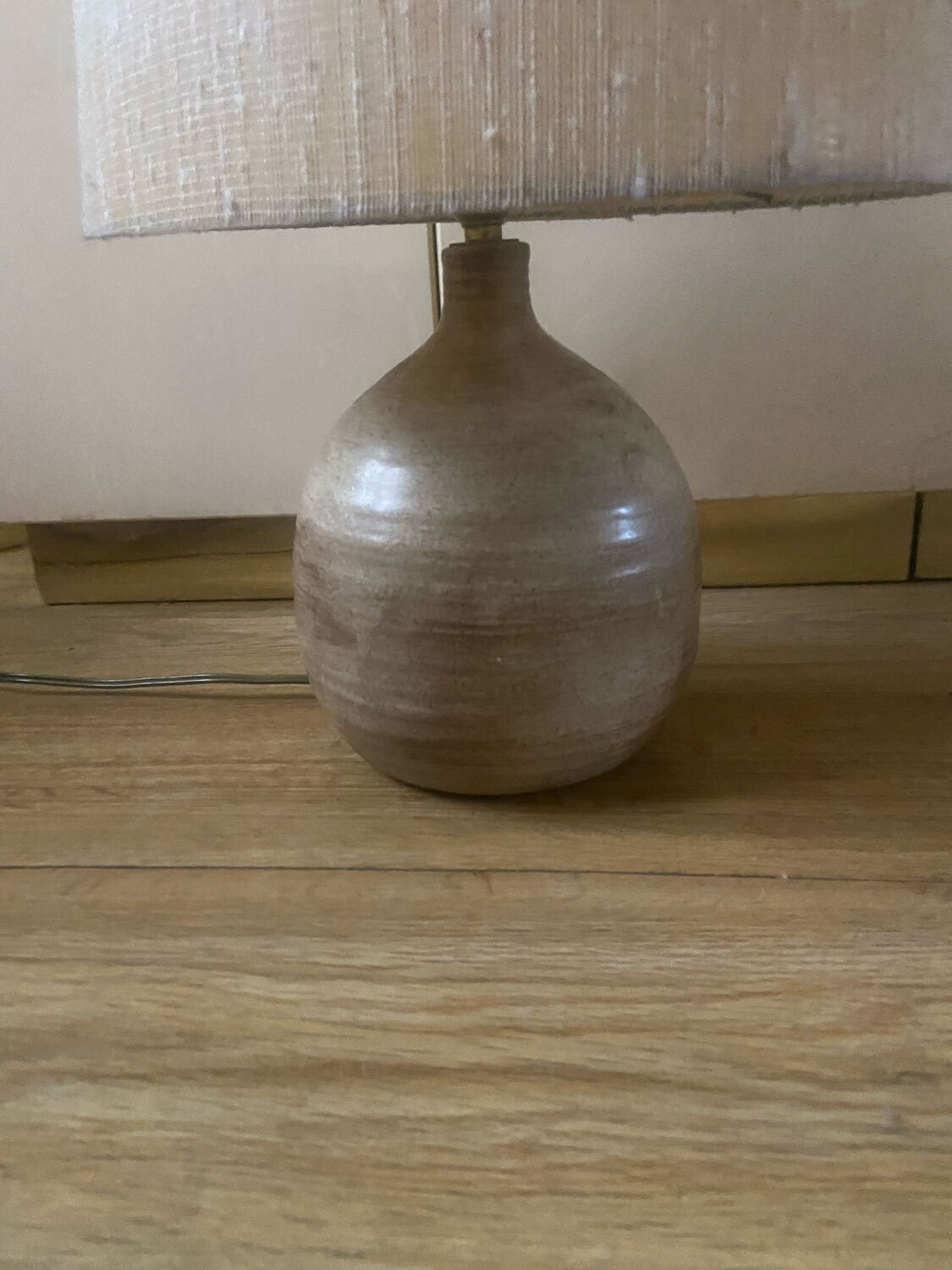 Vintage stoneware lamp signed