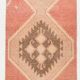 3x11 Faded Pink & Brown Vintage Ruuner, Turkish Wool Runner Rug, 91x328Cm