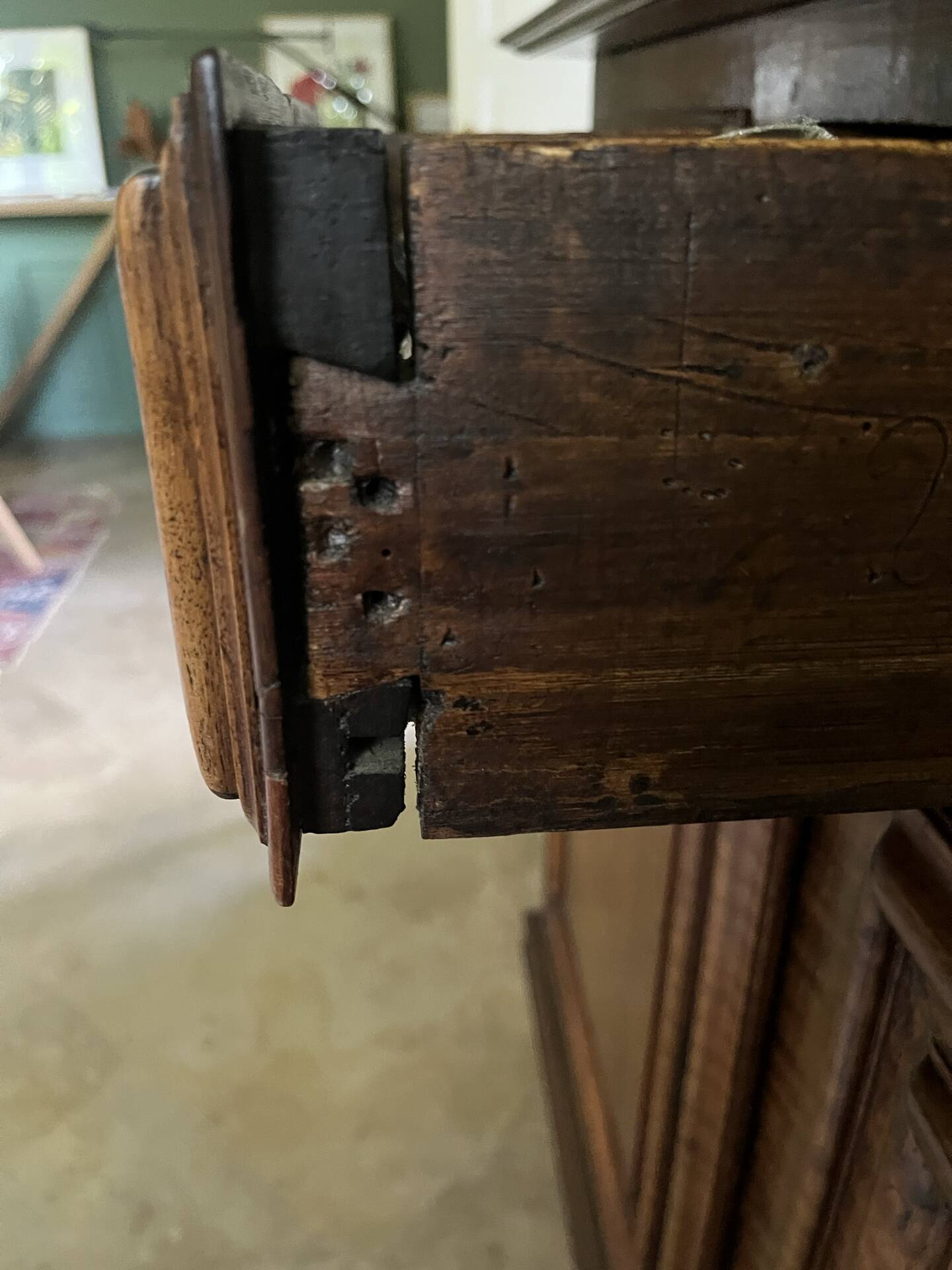 Two-body walnut buffet, High period regional.