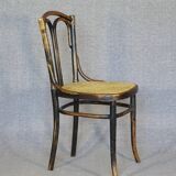 Bistrot chair, by CAMBIER-Belgium- caned, beautiful original patina-1920_